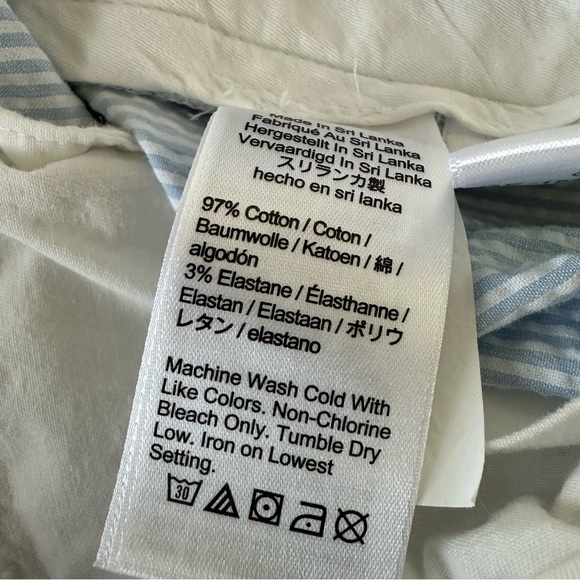 J Crew Mens size 34 Waist Blue Seersucker Stripe 9” Shorts Preppy Easter Stretch - Picture 5 of 6